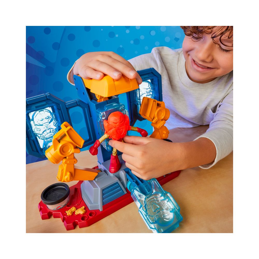 Play-Doh Marvel Iron Man Armor Maker Lab σετ παιχνιδιού με Φιγούρα Δράσης Iron Man, G0035 - Marvel, Play-Doh