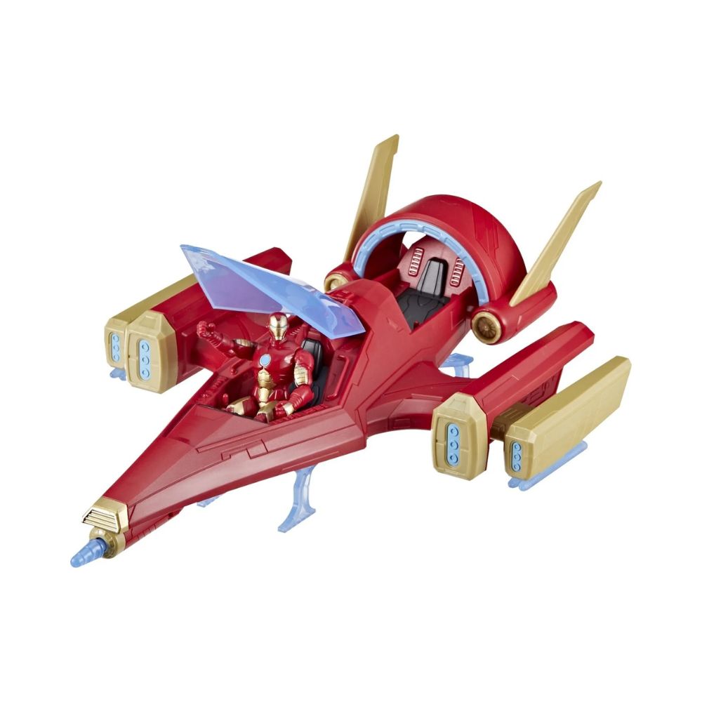 Marvel Avengers Epic Hero Series Iron Man Repulsor Blast Battle Jet 4" Iron-Man 2-Pack & Gear, F9329 - Avengers, Marvel