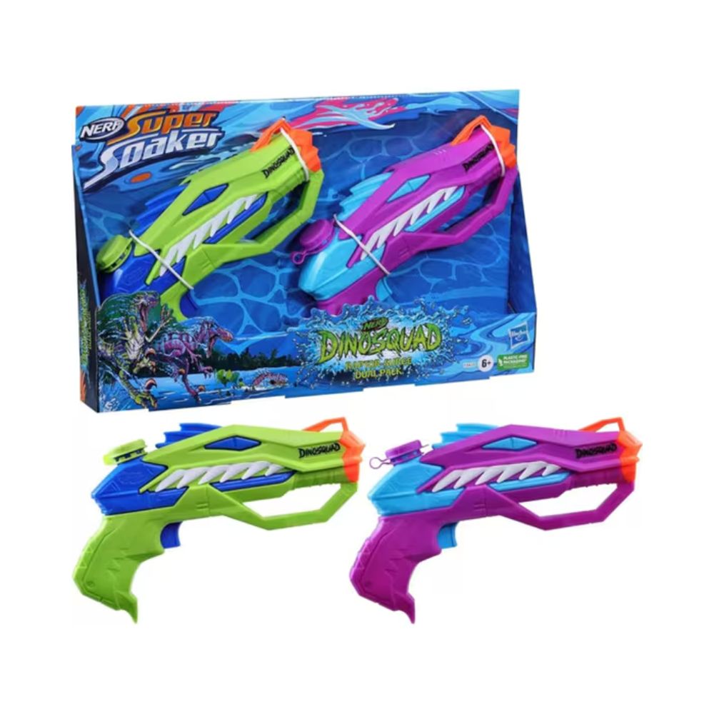 Nerf Dinosquad Super Soaker Raptor-Surge Dual Pack, F8436 - NERF