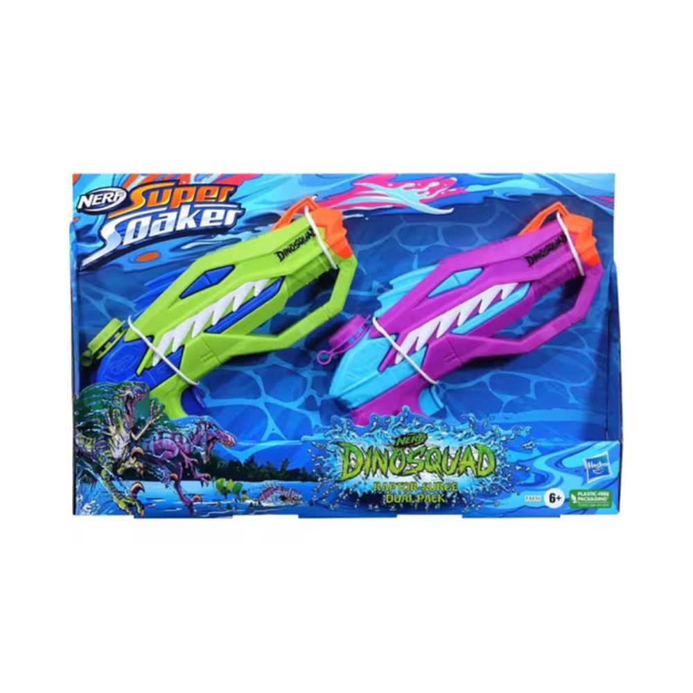 Nerf Dinosquad Super Soaker Raptor-Surge Dual Pack, F8436 - NERF