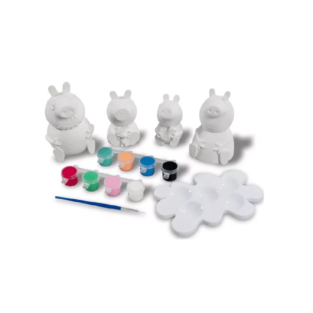 Peppa Pig - Φιγούρες από Πηλό Για Ζωγραφικη 4 Pack, PP019000 - Giochi Preziosi, Peppa Pig