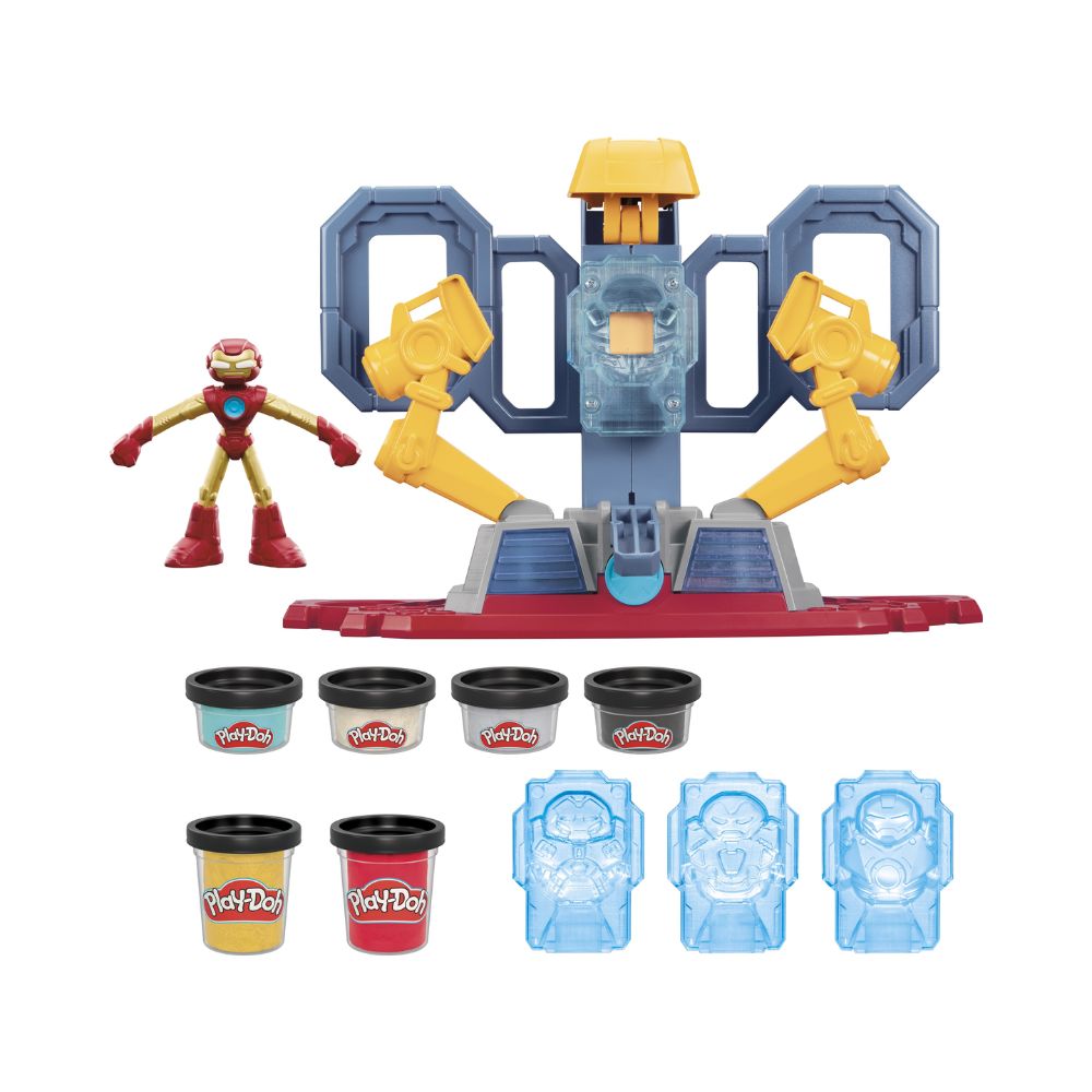 Play-Doh Marvel Iron Man Armor Maker Lab σετ παιχνιδιού με Φιγούρα Δράσης Iron Man, G0035 - Marvel, Play-Doh