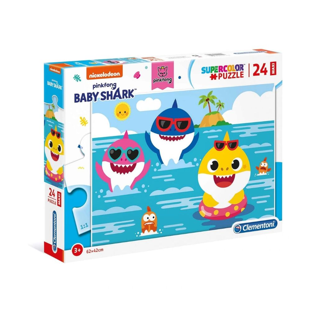 Clementoni Παιδικό Παζλ Color Baby Shark 24τμχ, 1200-28519 - Baby Shark, Clementoni