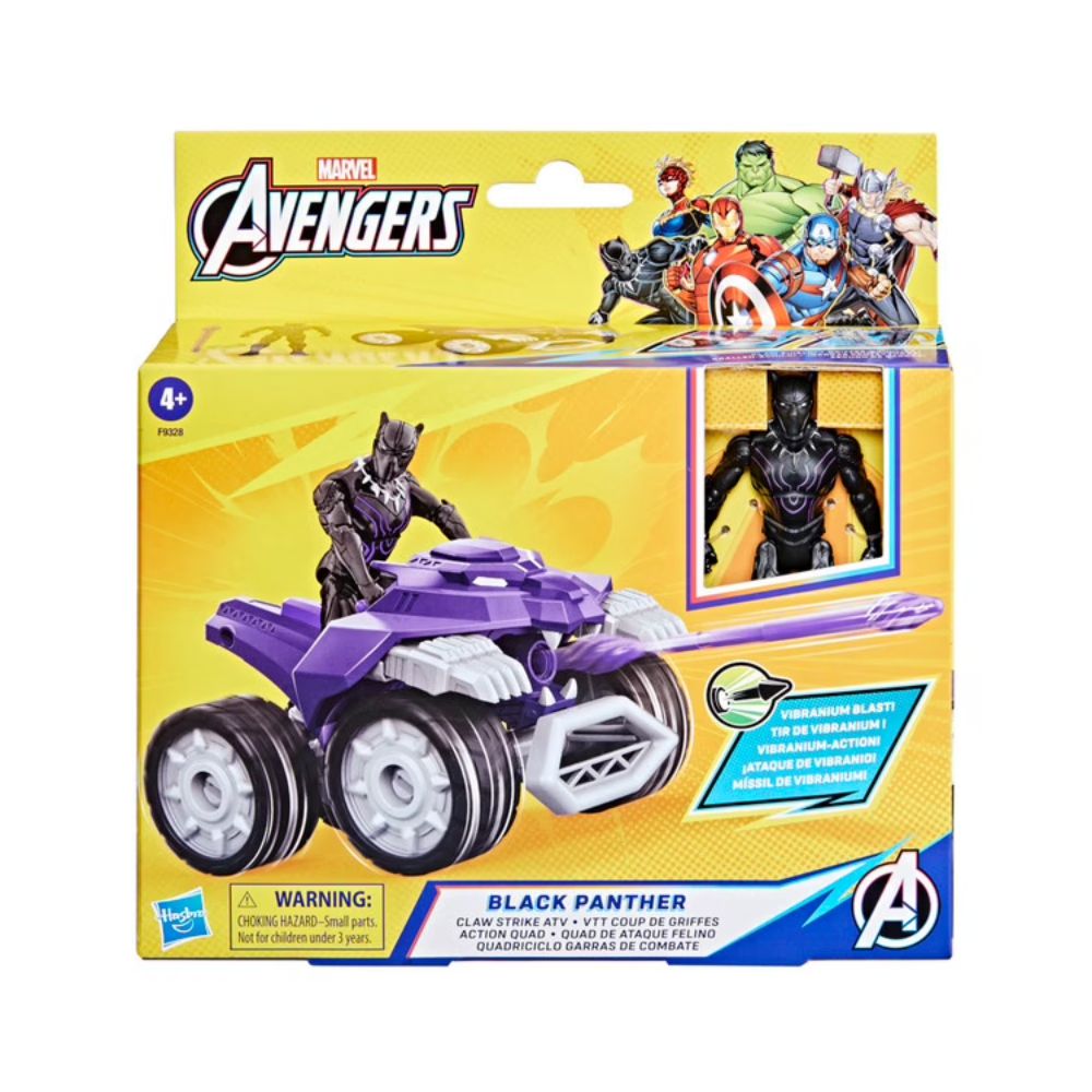 Marvel Avengers Φιγούρα Black Panther 10 cm και όχημα, F9328 - Avengers, Marvel