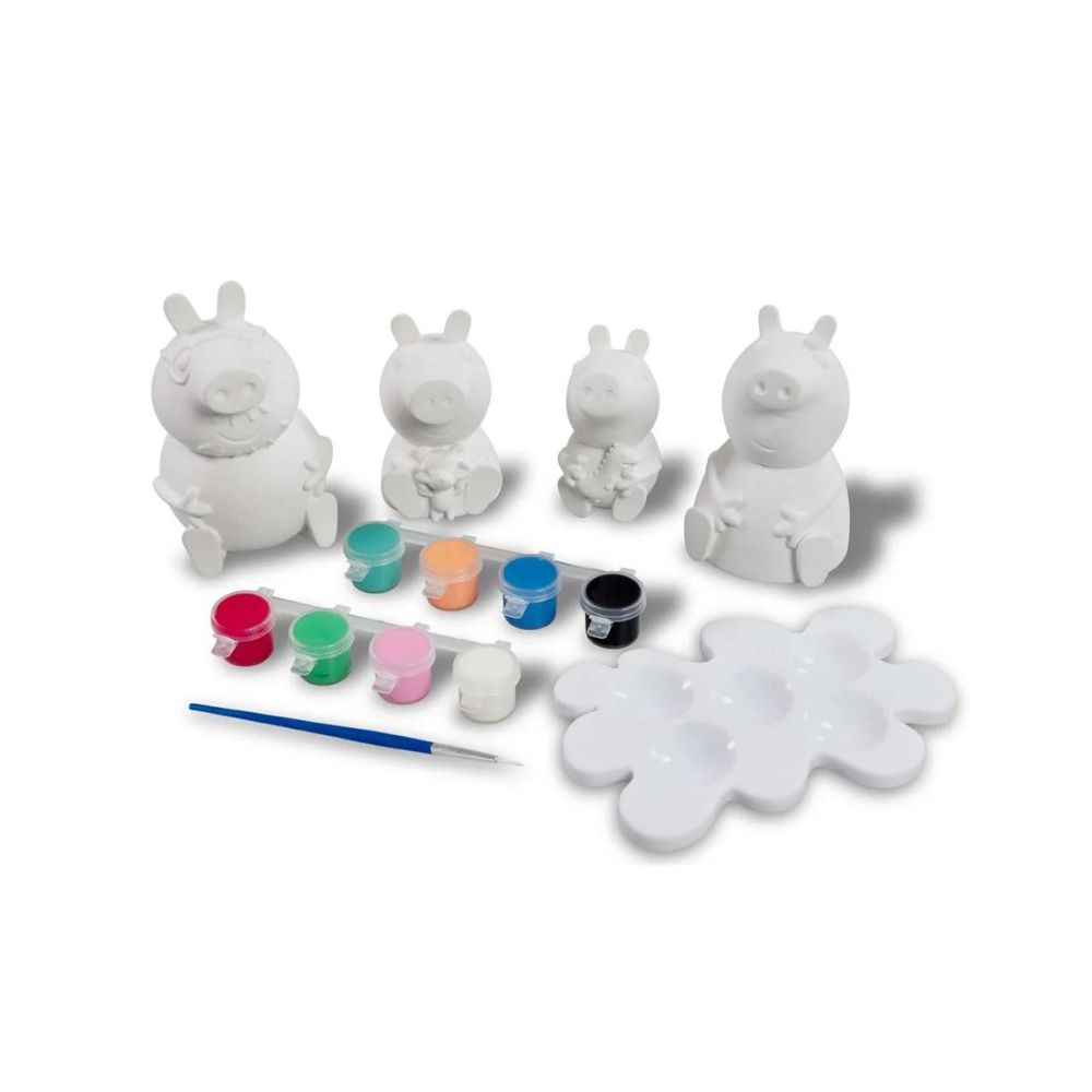 Peppa Pig - Φιγούρες από Πηλό Για Ζωγραφικη 4 Pack, PP019000 - Giochi Preziosi, Peppa Pig