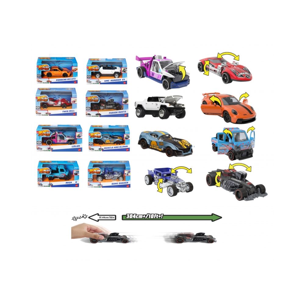 Hot Wheels - Αυτοκινητάκια Pull Back 1Τμχ σε Διάφορα Σχέδια, HPR70 - Hot Wheels