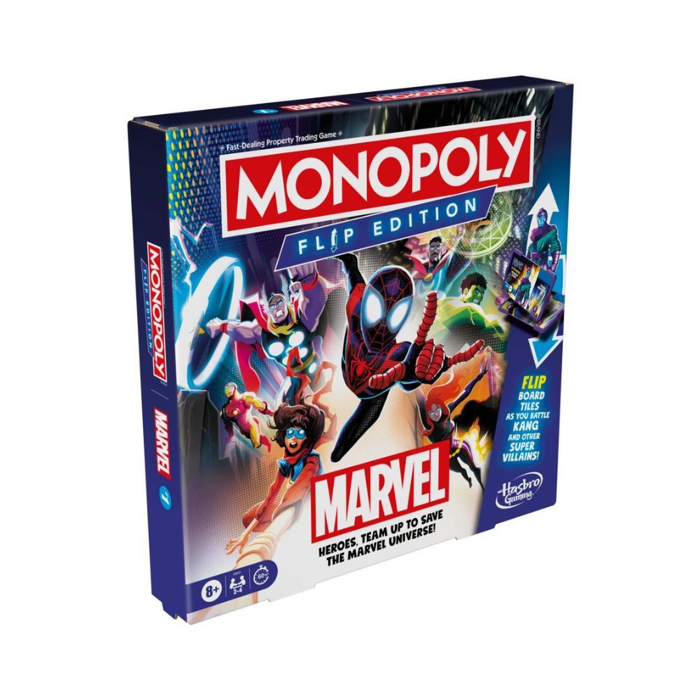 Επιτραπέζιο Παιχνίδι Monopoly Spiderman Flip Edition Marvel, F9931 - Hasbro Gaming, Monopoly