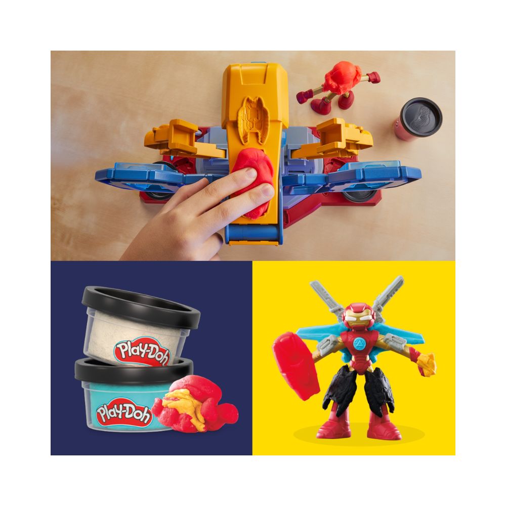 Play-Doh Marvel Iron Man Armor Maker Lab σετ παιχνιδιού με Φιγούρα Δράσης Iron Man, G0035 - Marvel, Play-Doh