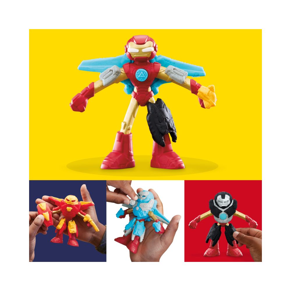 Play-Doh Marvel Iron Man Armor Maker Lab σετ παιχνιδιού με Φιγούρα Δράσης Iron Man, G0035 - Marvel, Play-Doh