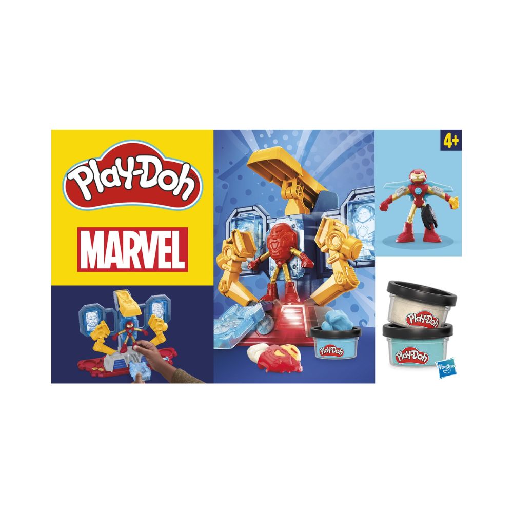 Play-Doh Marvel Iron Man Armor Maker Lab σετ παιχνιδιού με Φιγούρα Δράσης Iron Man, G0035 - Marvel, Play-Doh