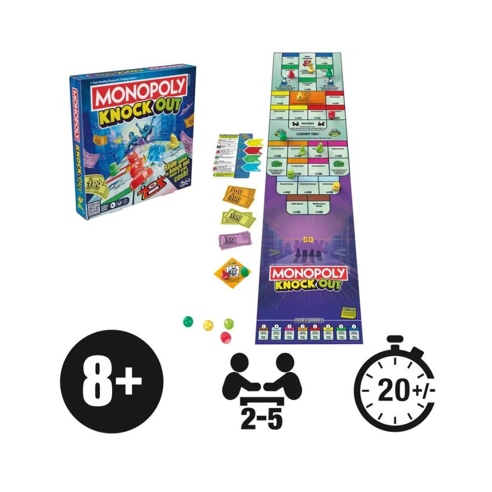 Επιτραπέζιο Παιχνίδι Monopoly Knockout, F8995 - Hasbro Gaming, Monopoly