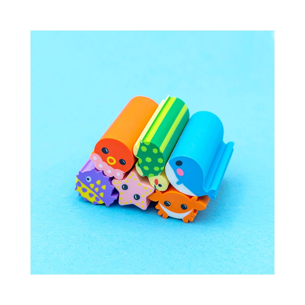 Σετ Γόμες 6τμχ Fancy Eraser Set: Marine Life - Little Tree