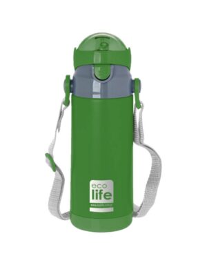 Ecolife ανοξείδωτο παγούρι θερμός με καλαμάκι kids thermos mint 400ml πράσινο - Ecolife