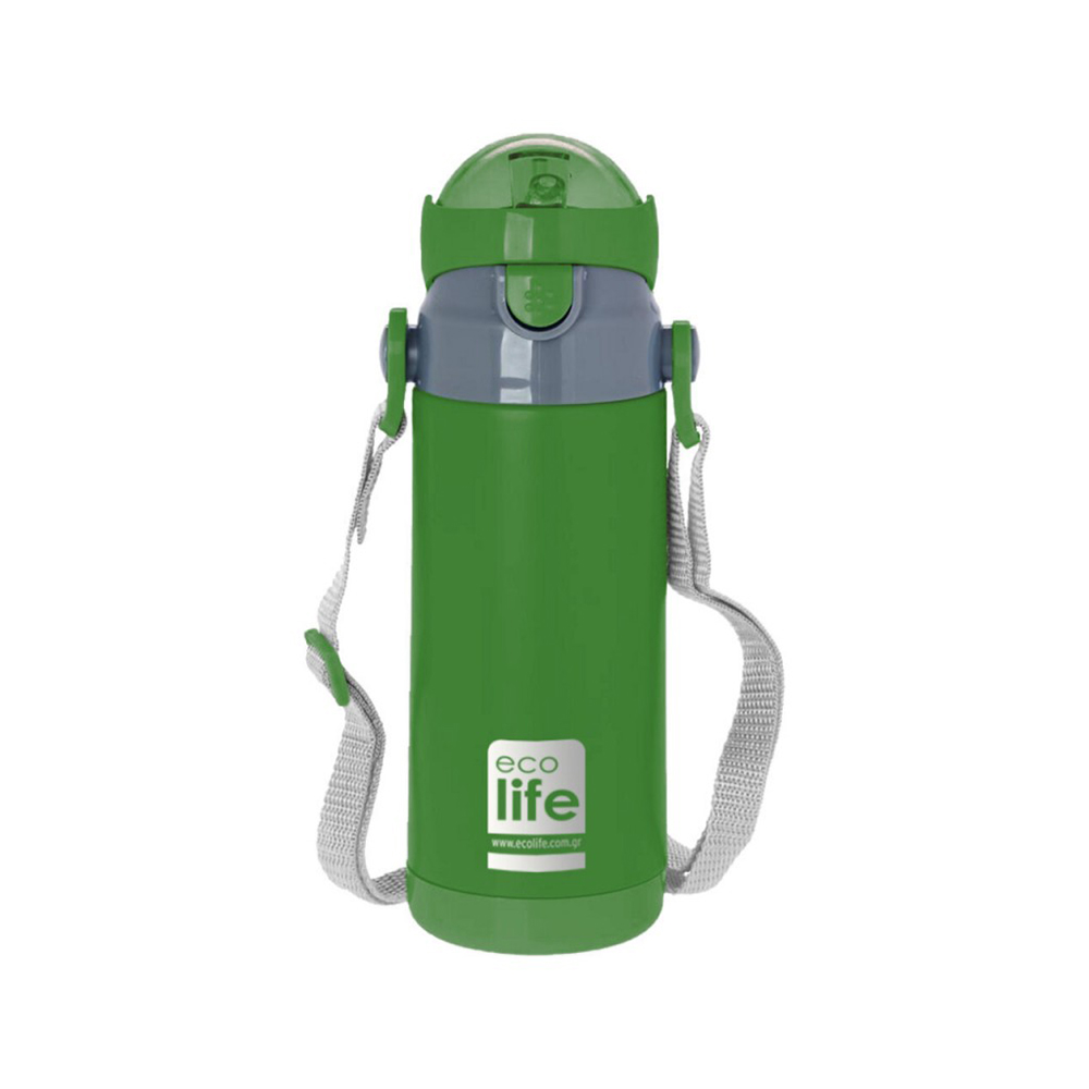 Ecolife ανοξείδωτο παγούρι θερμός με καλαμάκι kids thermos mint 400ml πράσινο - Ecolife