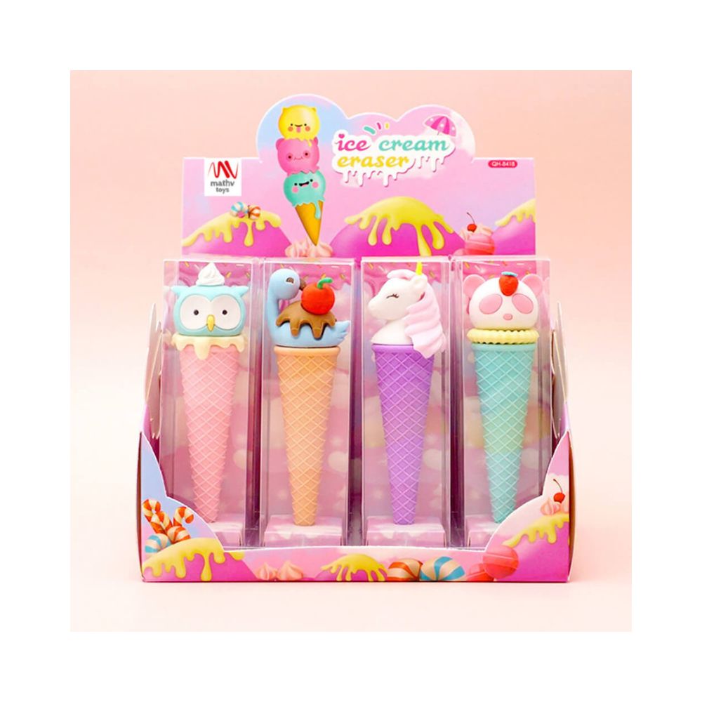 Γόμα Fancy Eraser: Animal Ice Cream σε 4 Σχέδια - Little Tree