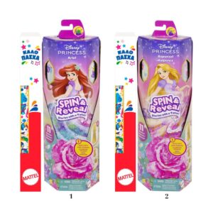 Λαμπάδα Mattel Disney Princess Spin and Reveal Κούκλα με 11 Εκπλήξεις (2 Σχέδια) HTV84 - Disney Princess