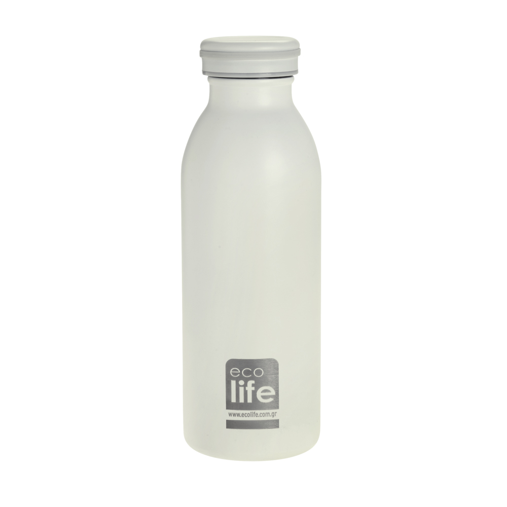 Ecolife μεταλλικό μπουκάλι θερμός 450ml – pastel white - Ecolife