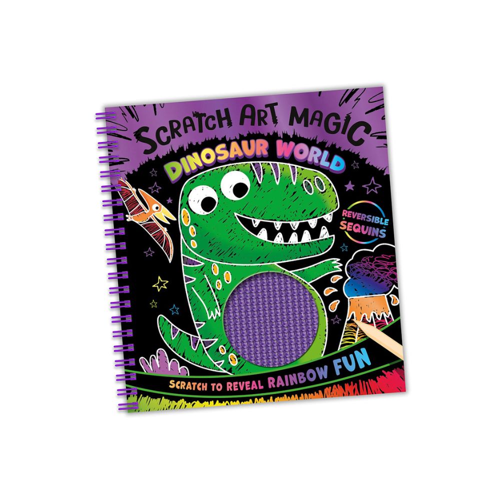 Scratch Art Sequins: Dinosaur World - Hinkler