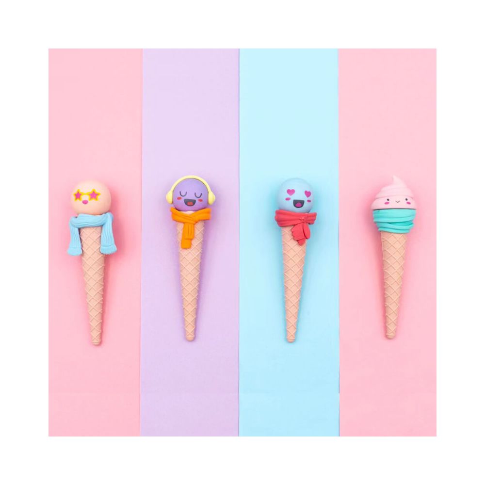 Γόμα Fancy Eraser: Funny Ice Cream σε 4 Σχέδια - Little Tree