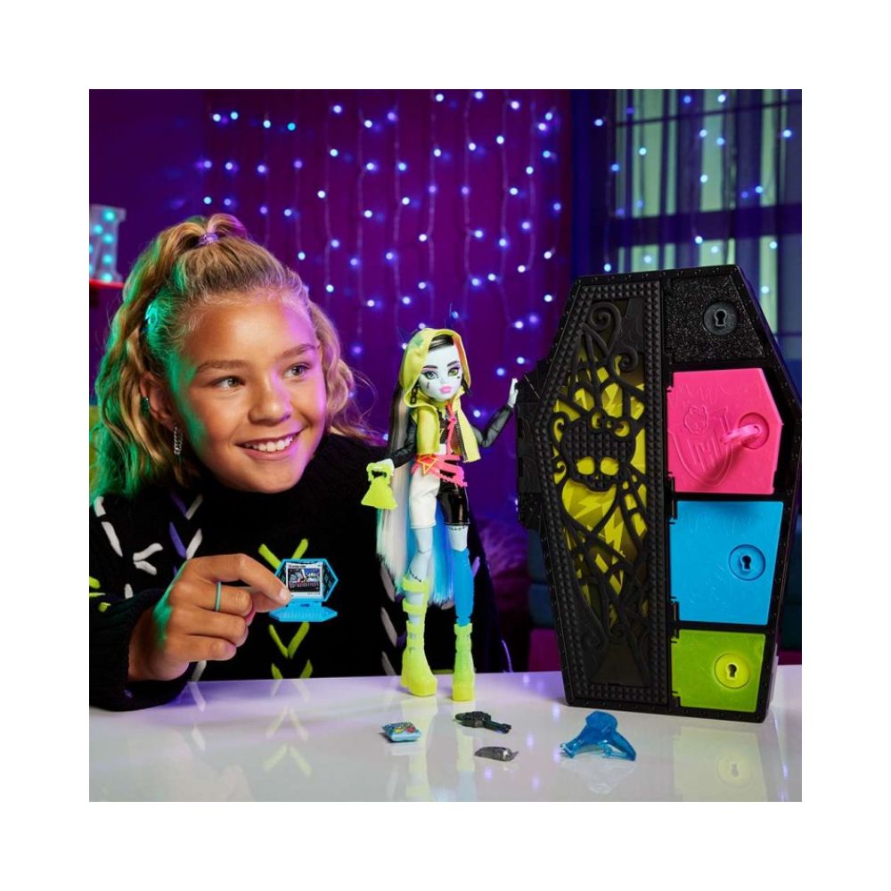 Mattel Monster High Κούκλα Neon Frights-Frankie, HNF79 - Monster High