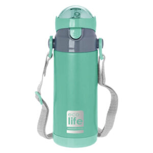 Ecolife ανοξείδωτο παγούρι θερμός με καλαμάκι kids thermos mint 400ml μέντα - Ecolife