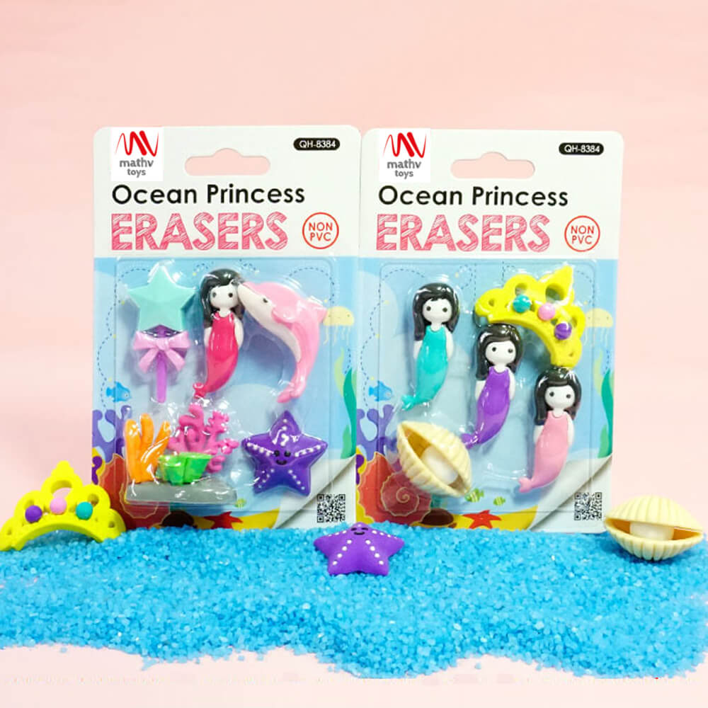 Fancy Eraser Set: Ocean Princess - Mathv Toys