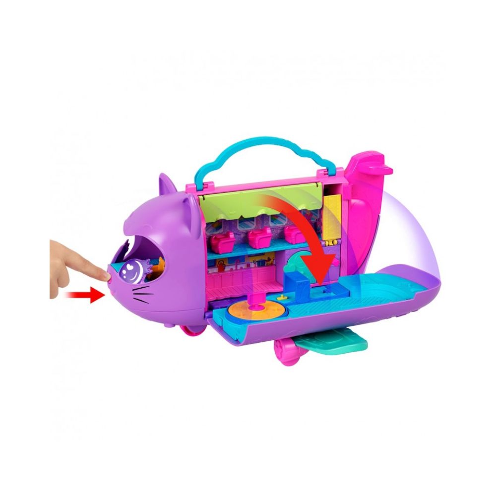 Mattel Polly Pocket Mini-Αεροπλάνο Γατάκι, HWP19 - Polly Pocket