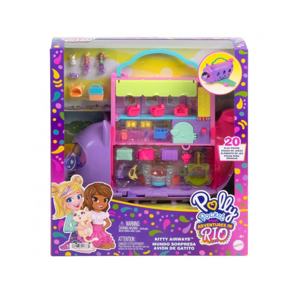 Mattel Polly Pocket Mini-Αεροπλάνο Γατάκι, HWP19 - Polly Pocket