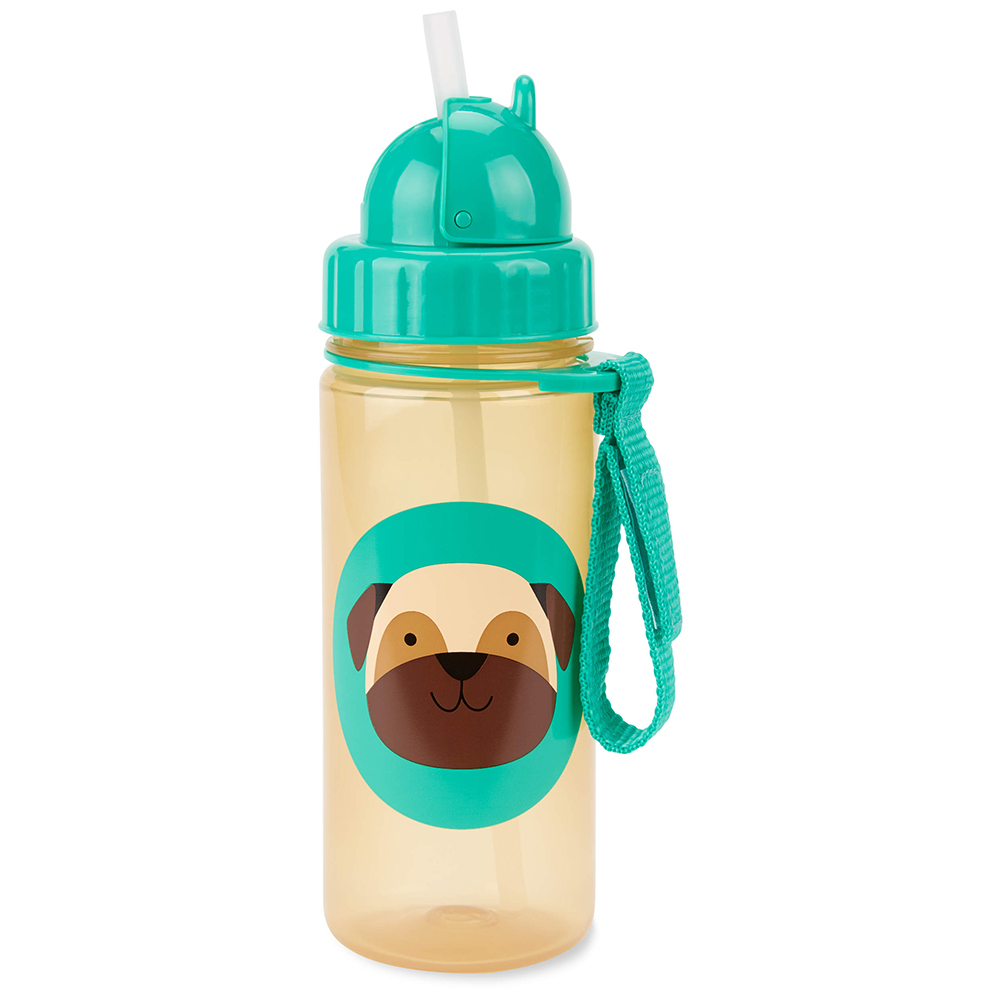 Skip Hop Zoo Πλαστικό Παγουρίνο με Καλαμάκι Pug - 385 ml - Skip Hop