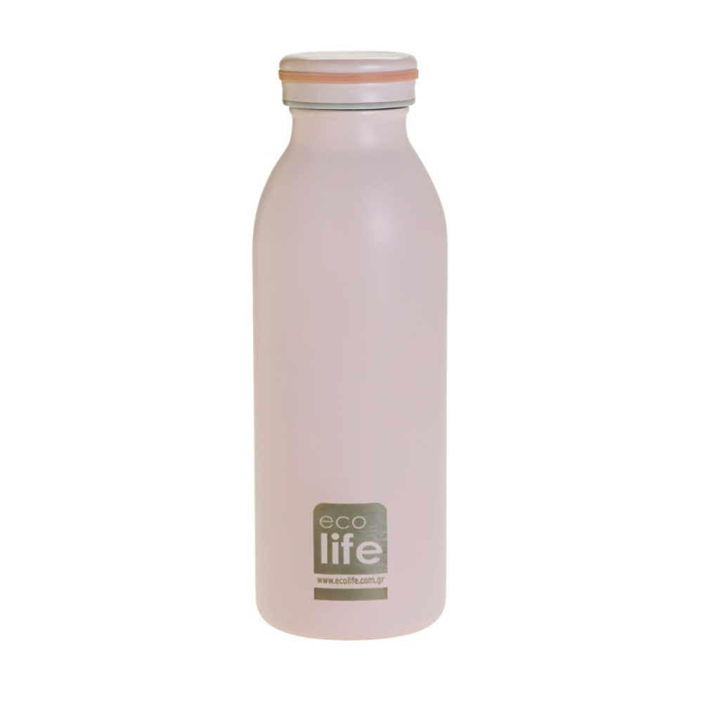 Ecolife μεταλλικό μπουκάλι θερμός 450ml – pastel pink - Ecolife