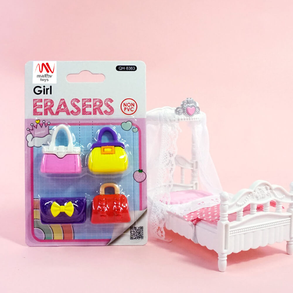 Fancy Eraser Set: Girl Going Out - Mathv Toys