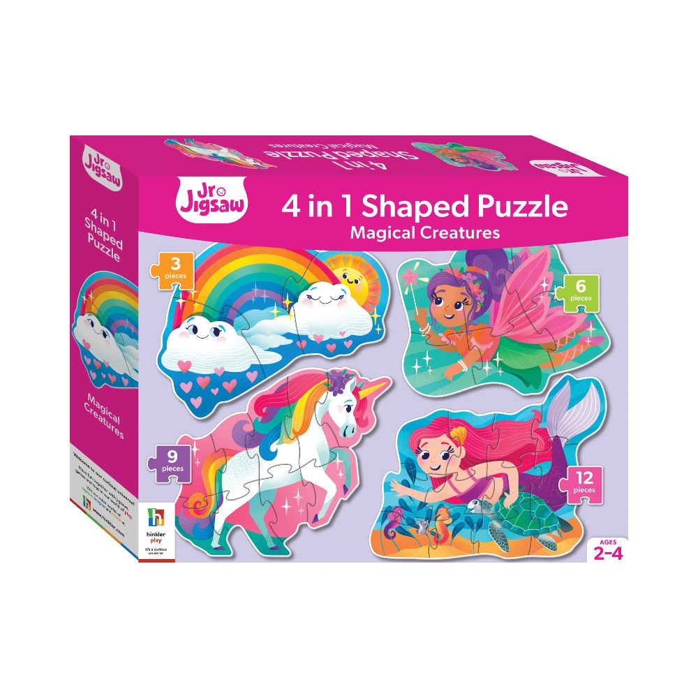 Shaped 4-in-1 Jigsaws: Mythical Creatures - Hinkler