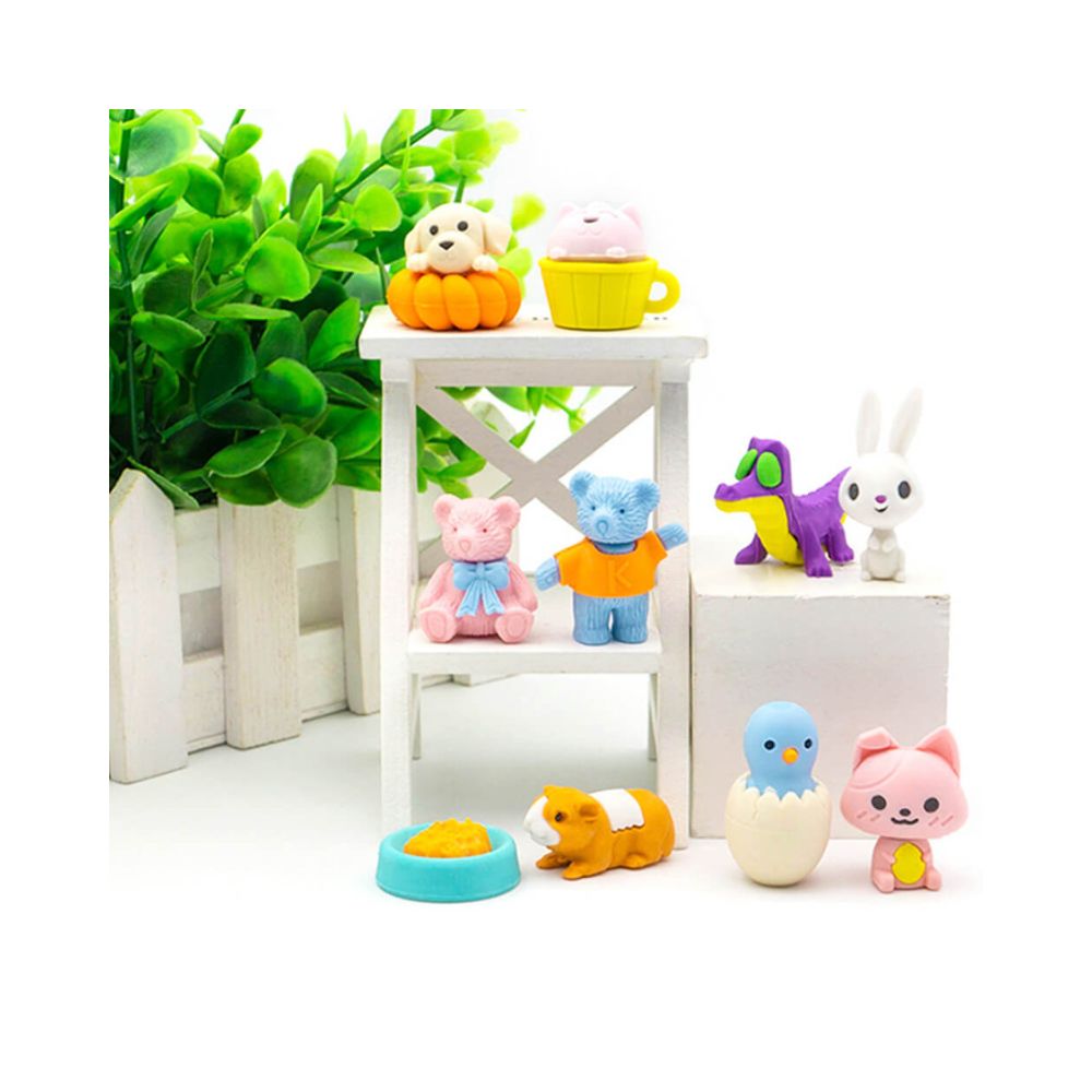 Σετ Γόμες Fancy Eraser Set: Animals σε 2 Σχέδια - Little Tree