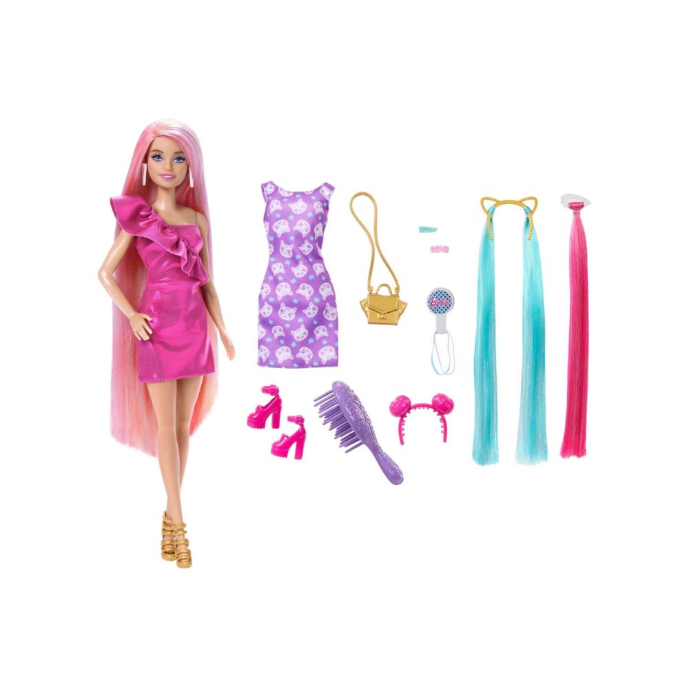 Mattel Barbie Κούκλα Πολύχρωμα Μαλλιά, JDC85 - Barbie