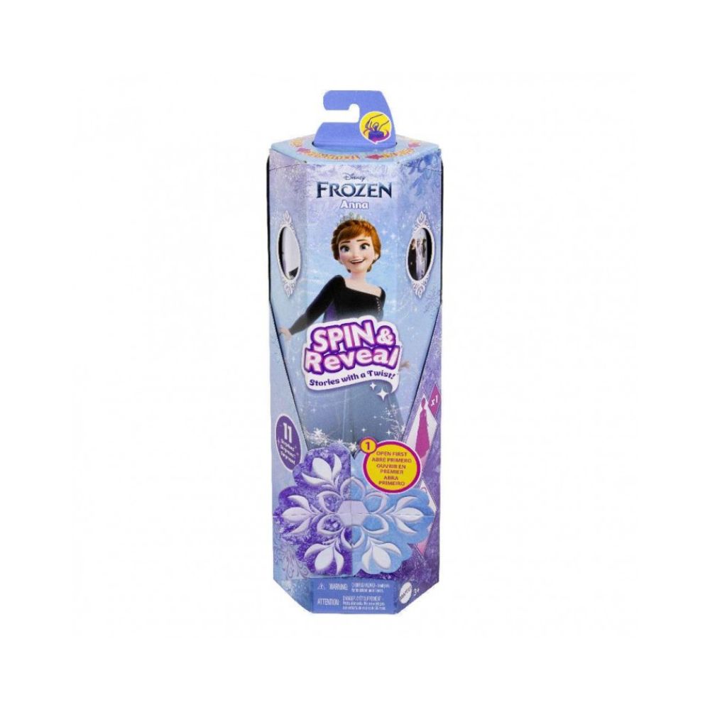 Mattel Disney Frozen Spin and Reveal Κούκλα Άννα με 11 Εκπλήξεις, HXD27 - Disney Princess