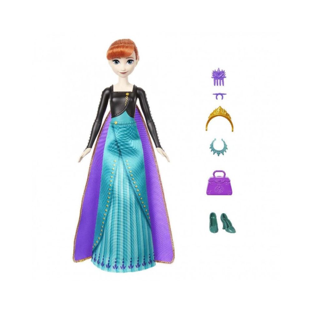 Mattel Disney Frozen Spin and Reveal Κούκλα Άννα με 11 Εκπλήξεις, HXD27 - Disney Princess