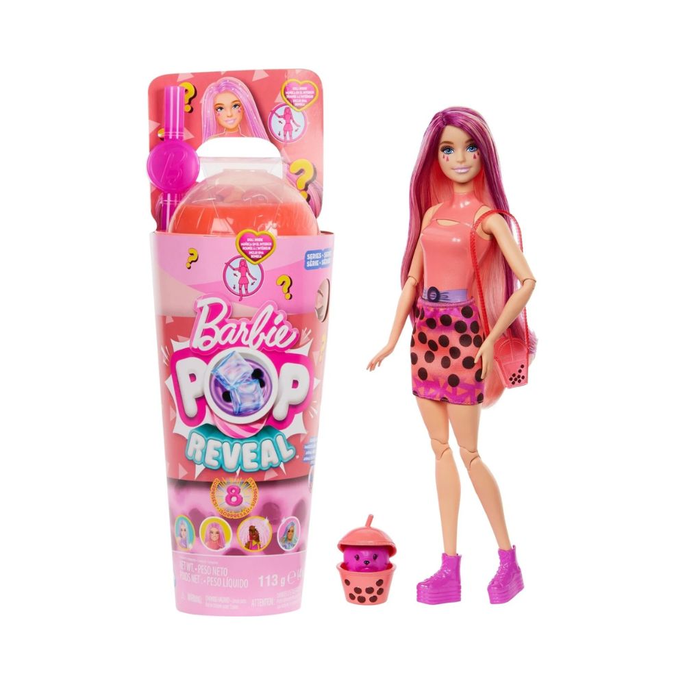 Mattel Barbie Bubble Tea Series Κούκλα Ρόφημα Μάνγκο με 8 Εκπλήξεις, HTJ22 - Barbie