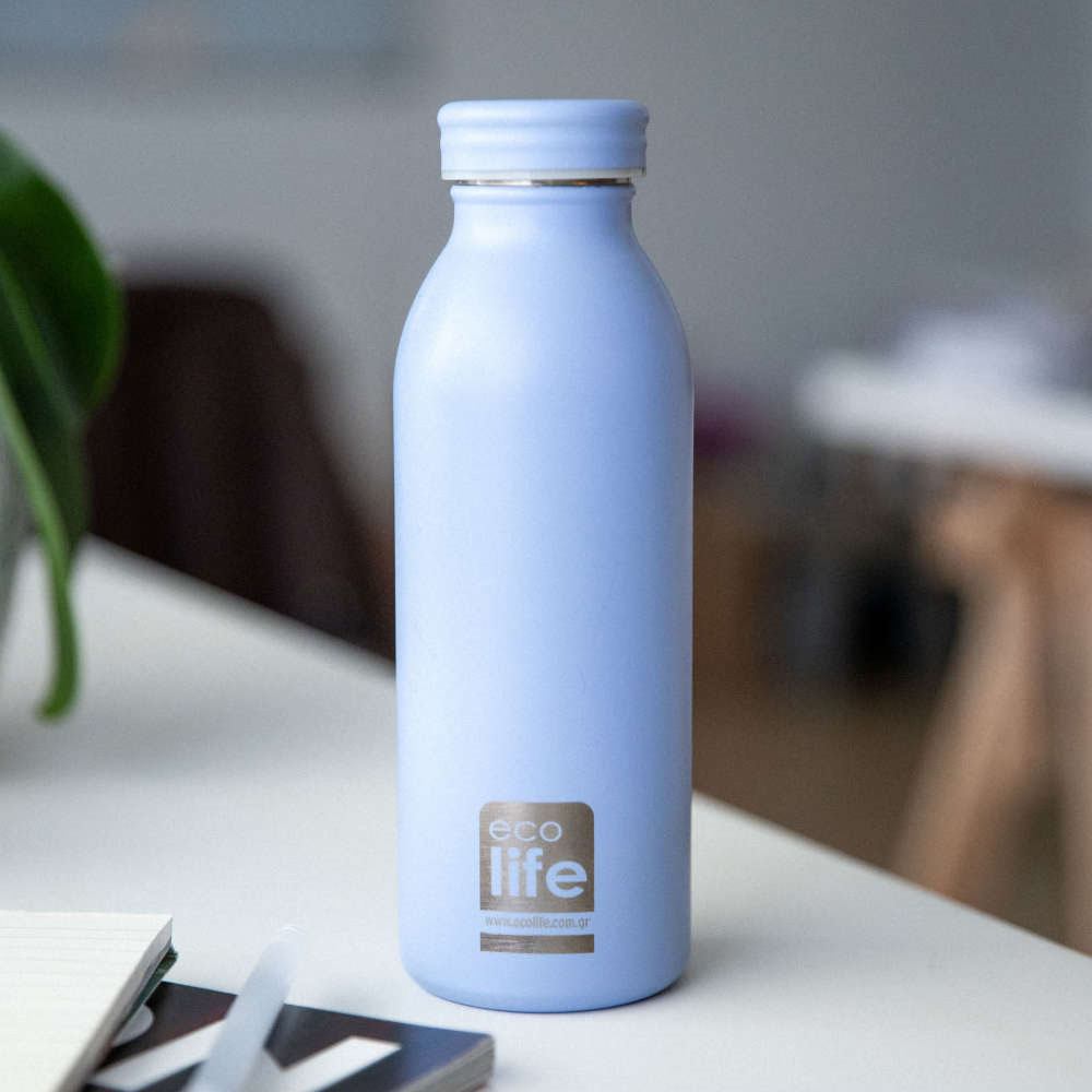 Ecolife μεταλλικό μπουκάλι θερμός 450ml – pastel blue - Ecolife