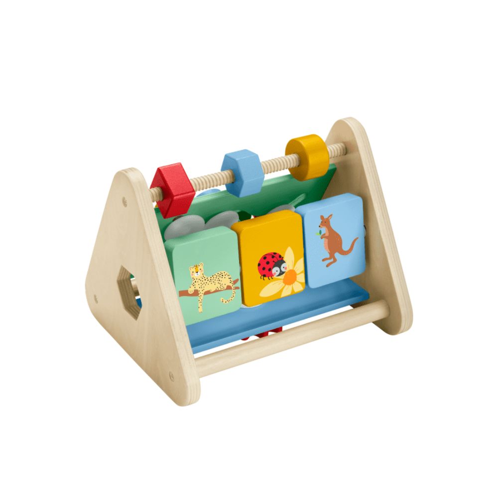 Λαμπάδα Mattel Fisher-Price Ξύλινο παιχνίδι δραστηριότητας Triangle Baby Fine Motor Toy HYG48 - Fisher-Price