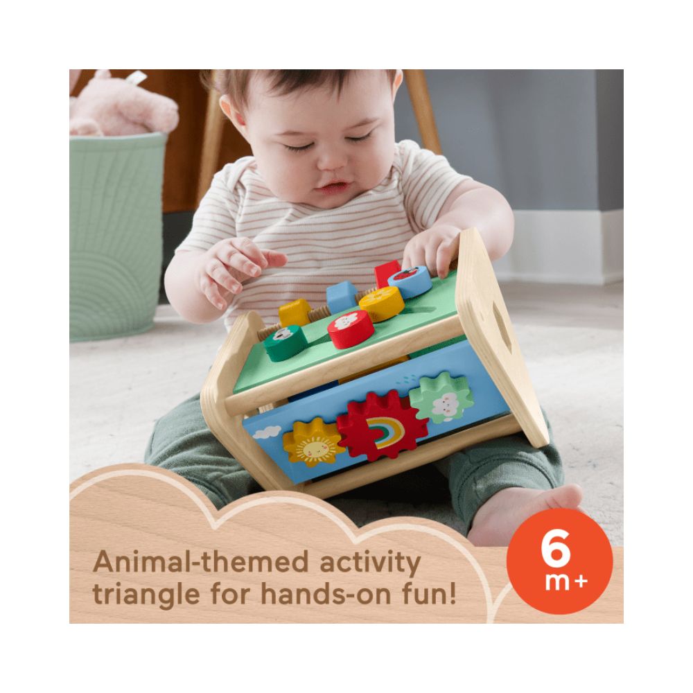 Mattel Fisher-Price Ξύλινο παιχνίδι δραστηριότητας Triangle Baby Fine Motor Toy, HYG48 - Fisher-Price