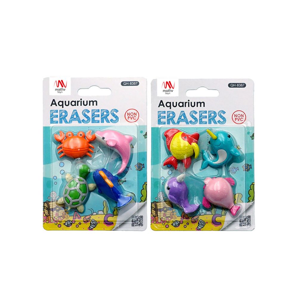 Σετ Γόμες Fancy Eraser Set: Aquarium σε 2 Σχέδια - Little Tree