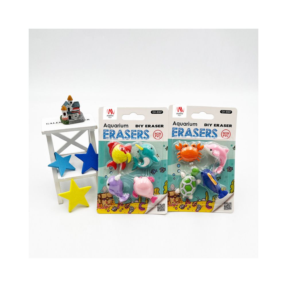 Σετ Γόμες Fancy Eraser Set: Aquarium σε 2 Σχέδια - Little Tree