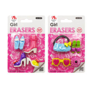 Fancy Eraser Set: Girl in Pink - Mathv Toys