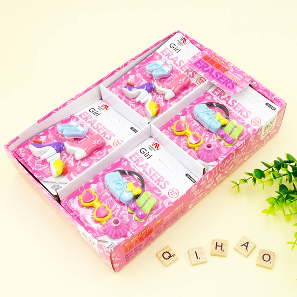 Fancy Eraser Set: Girl in Pink - Mathv Toys