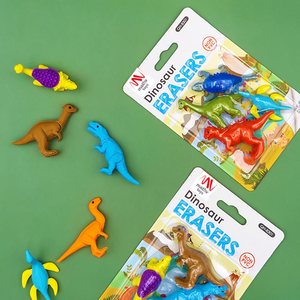 Fancy Eraser Set: Dinosaurs - Mathv Toys