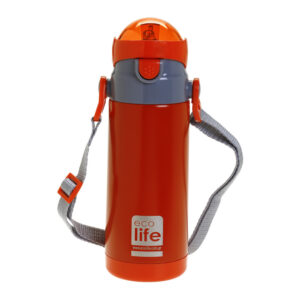 Ecolife ανοξείδωτο παγούρι θερμός με καλαμάκι kids thermos mint 400ml κόκκινο - Ecolife