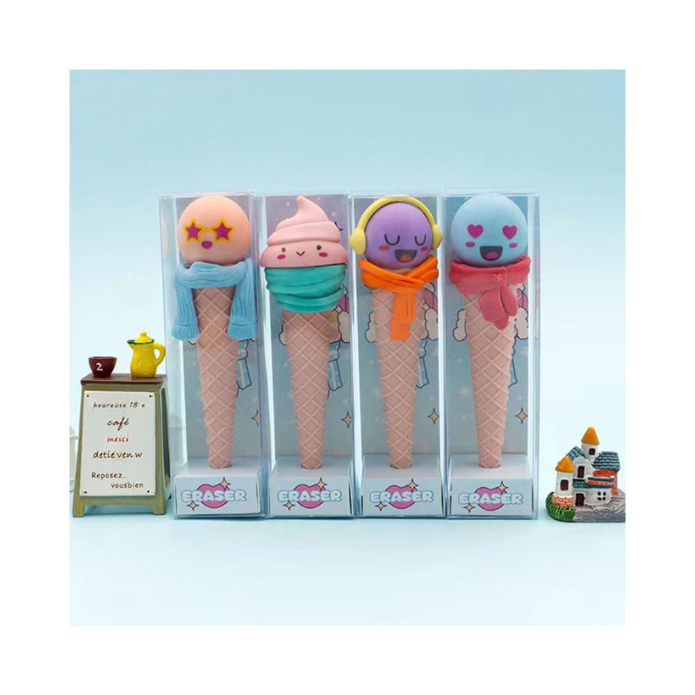 Γόμα Fancy Eraser: Funny Ice Cream σε 4 Σχέδια - Little Tree