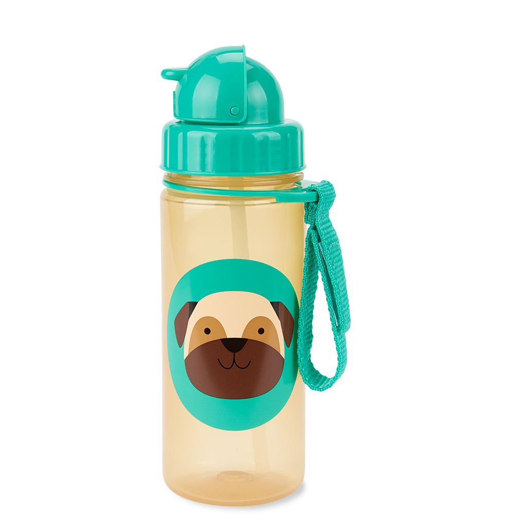 Skip Hop Zoo Πλαστικό Παγουρίνο με Καλαμάκι Pug - 385 ml - Skip Hop