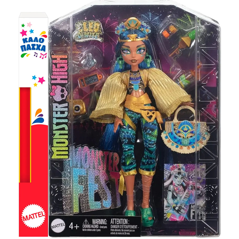 Λαμπάδα Mattel Monster High Monster Fest Κούκλα Cleo De Nile με Festival Outfit, HXH81 - Monster High