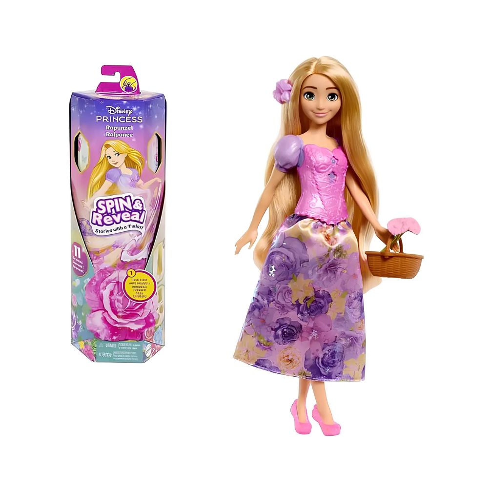 Mattel Disney Princess Spin and Reveal Κούκλα  με 11 Εκπλήξεις σε 2 Σχέδια, HTV84 - Disney Princess